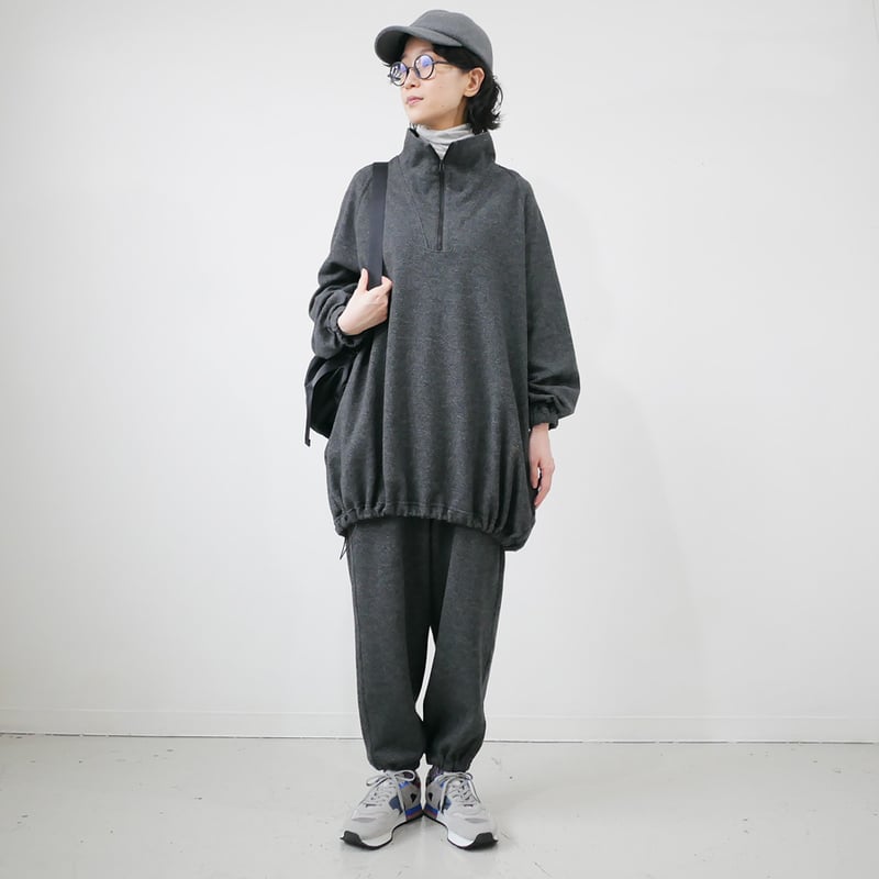【FIRMUM】FR151TF ウール混クルー長袖ニットセーター FIRMUM｜フィルマム｜ウール＆コットン・ツイルJQニット ハーフジップ