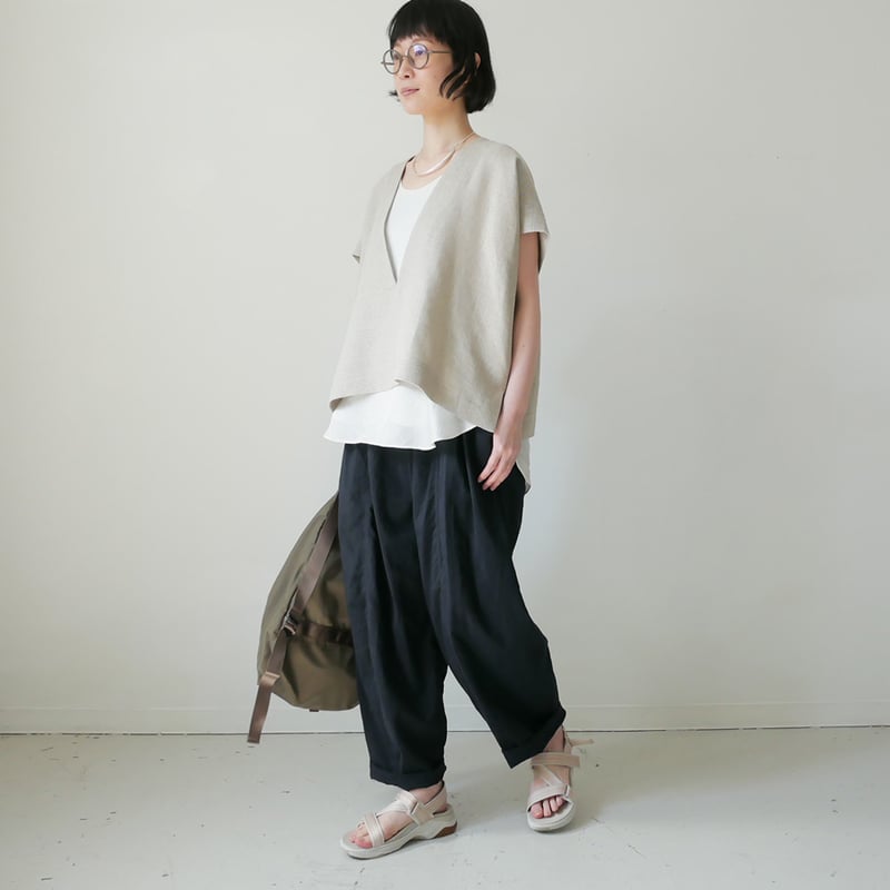 SACRA｜サクラ ｜リネンVネックプルオーバー｜RUSTIC LINEN TOP｜12621