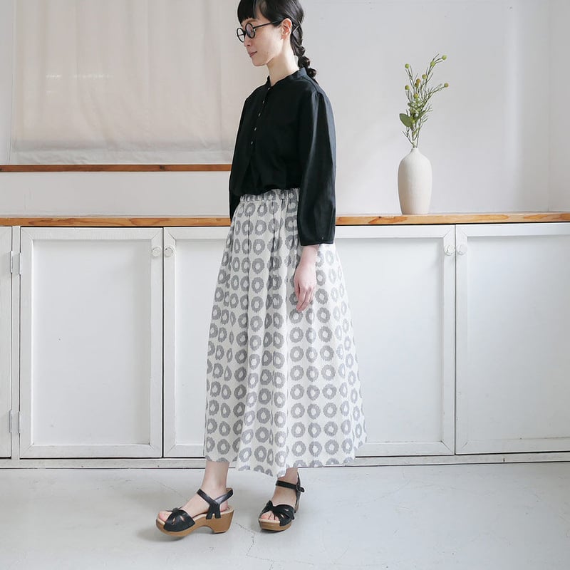 久留米かすり｜絣フレアスカート ｜ドーナツ｜GOUACHE FUKUOKA