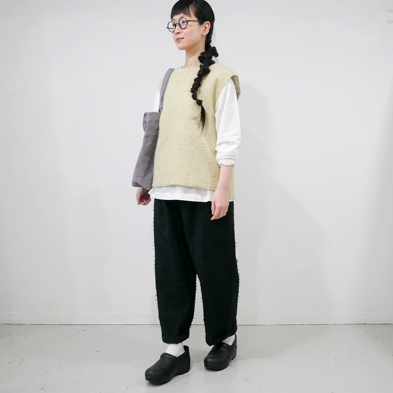 qiri｜キリ｜sashiko Jacquard ギャザーパンツ ｜6301PT001251｜
