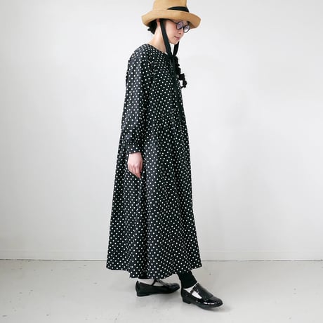 Alaris｜アラリス｜水玉ロングスリーブワンピース｜BLACK DOT | 24-OP-407
