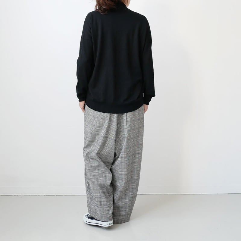 サクラ SACRA 定価2,8万 上質柔らかウール100%ハイネックプルオーバー SACRA ｜サクラ ｜ドロップショルダータートルニット｜ BLACK