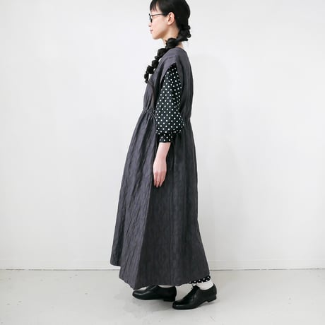qiri｜キリ｜cutwork lace jacquard オーバーワンピース ｜6301OP005242｜CHARCOAL