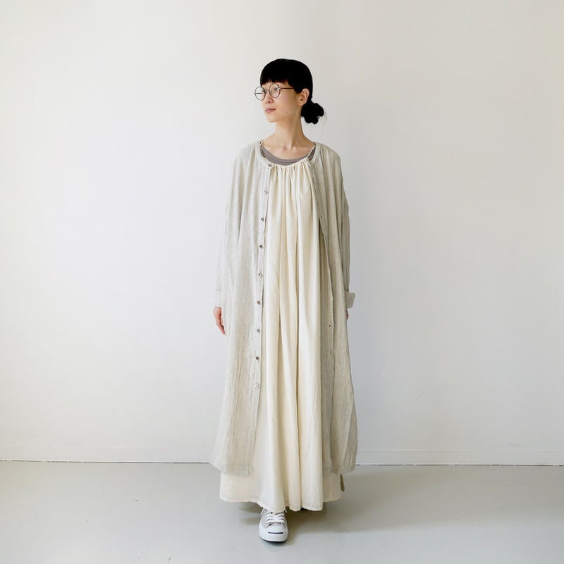 TISSU|ティシュ|シルクリネンストレートロングシャツ|TS193SH076