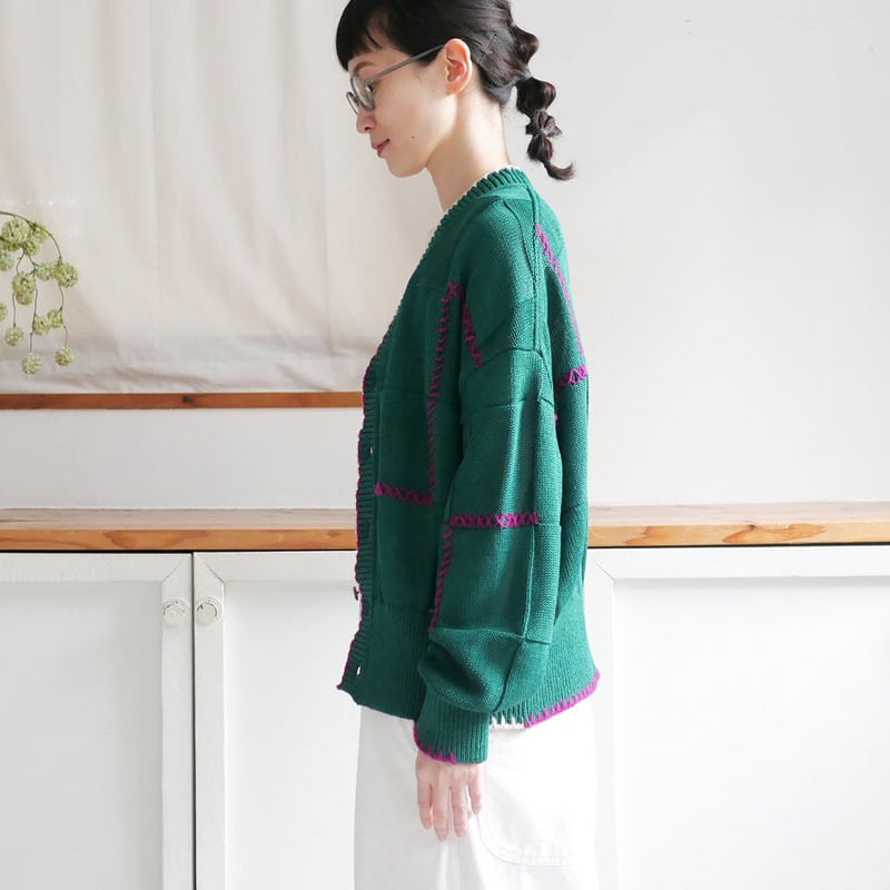 COOHEM| コーヘン | STITCH WORK KNIT CARDIGAN｜ステッチワー...