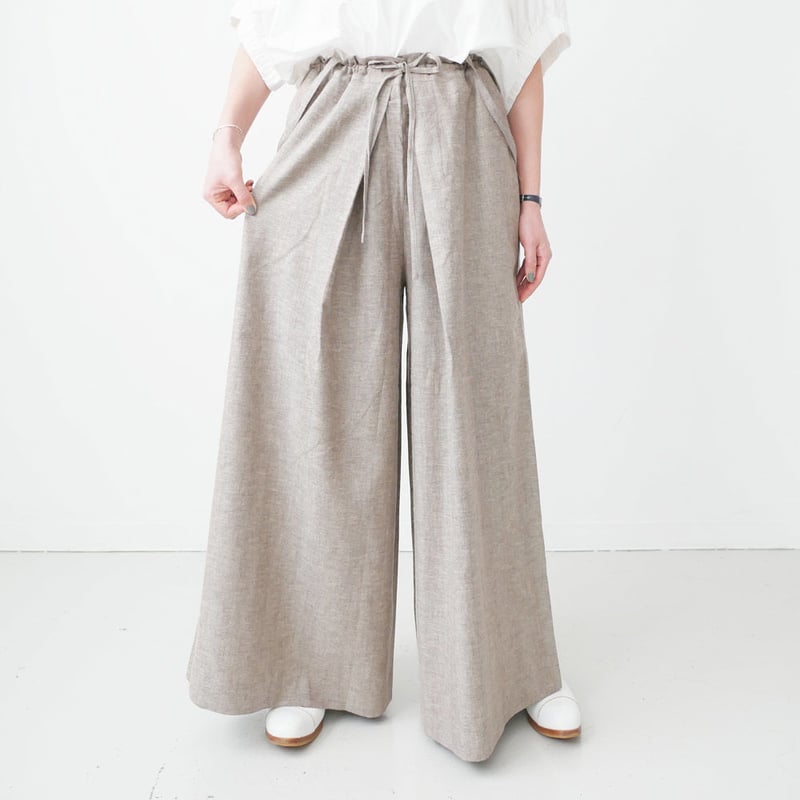 THE FACTORY ｜ザ・ファクトリー ｜L/C ヘリンボーン肩紐付きギャザー