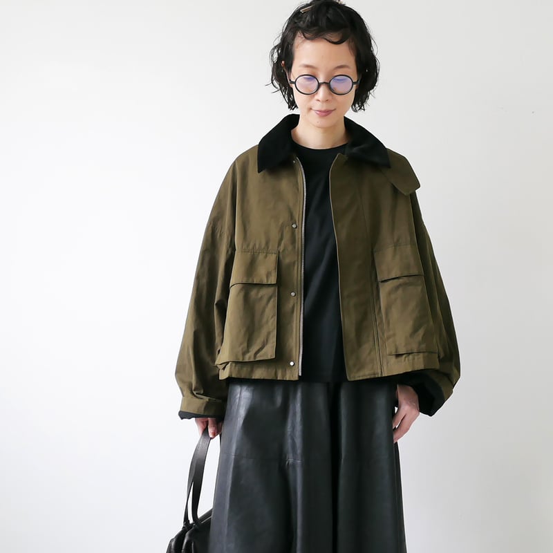 SACRA｜サクラ ｜WAXED HIGH DENSITY CLOTH SHORT JACKE