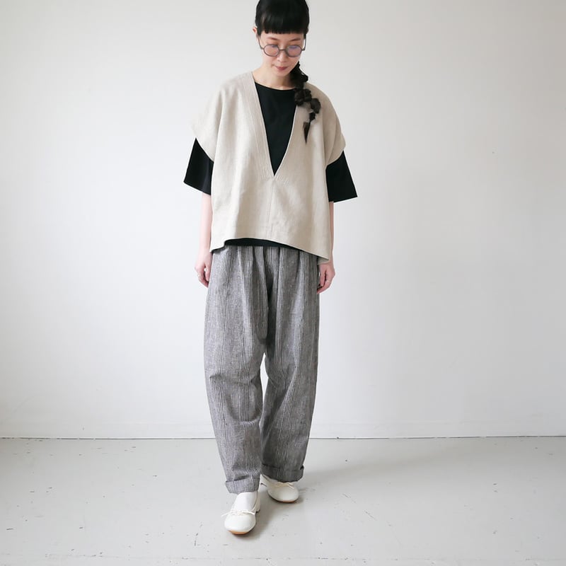 KURUME KASURI　久留米絣もんぺ サルエルパンツ　おしゃれ mnb5500mj_top01.jpg
