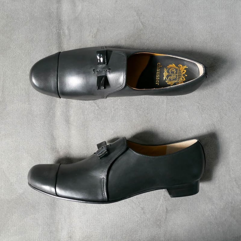 chausser｜ショセ｜スリッポン キャップトゥ シューズ｜C-2202｜BLACK