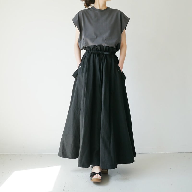 SACRA｜サクラ ｜CO/LI WASHED TYPEWRITER SKIRT| 12322