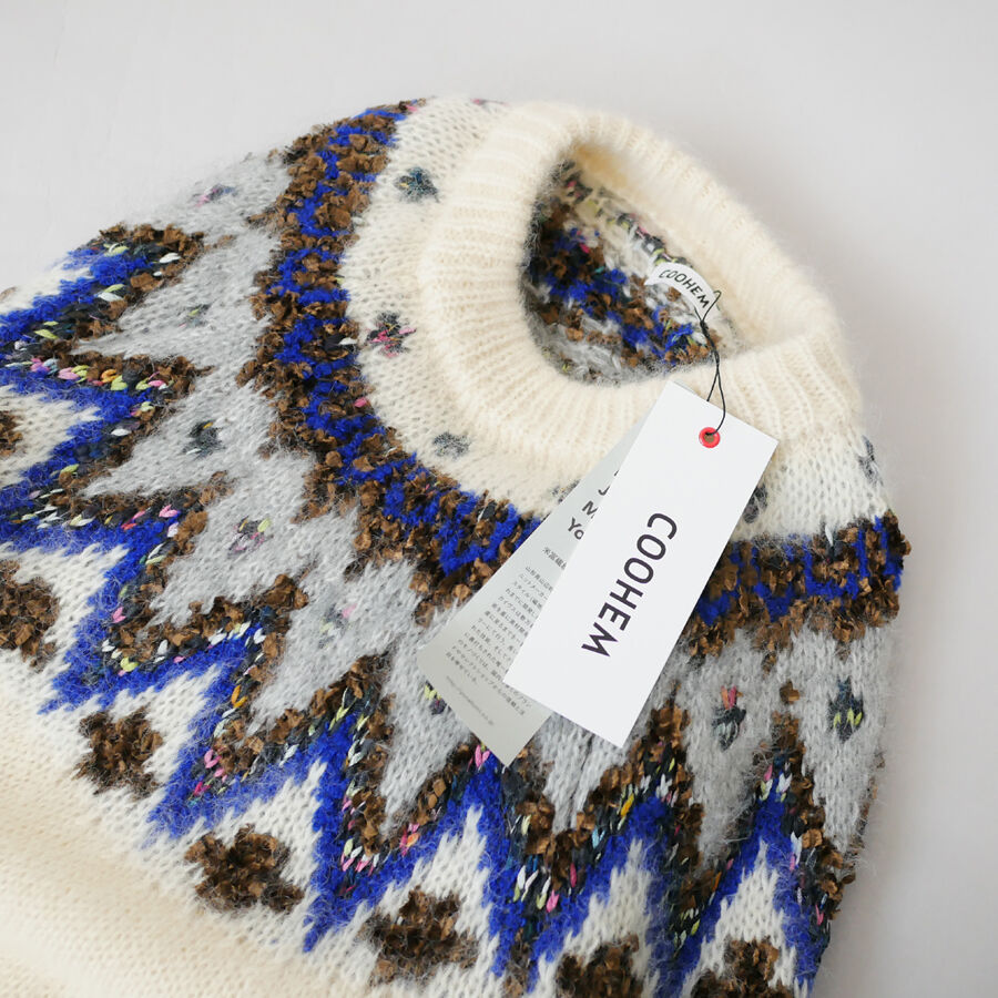 COOHEM モヘア ノルディックニット 未使用 COOHEM| コーヘン | NORDIC KNIT SWEATER｜ノルディックニットセータ