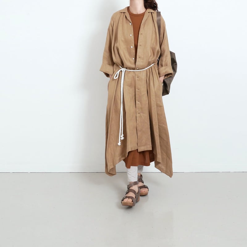 THE FACTORY ｜ザ・ファクトリー ｜Linen Dobby Gather Coat ...