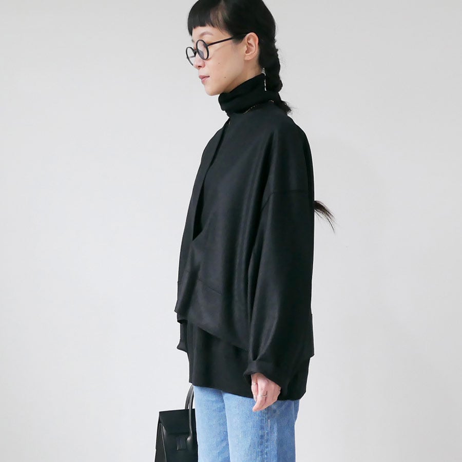 SACRA｜サクラ ｜RING MILLED WOOL TOP｜124620071｜BLACK