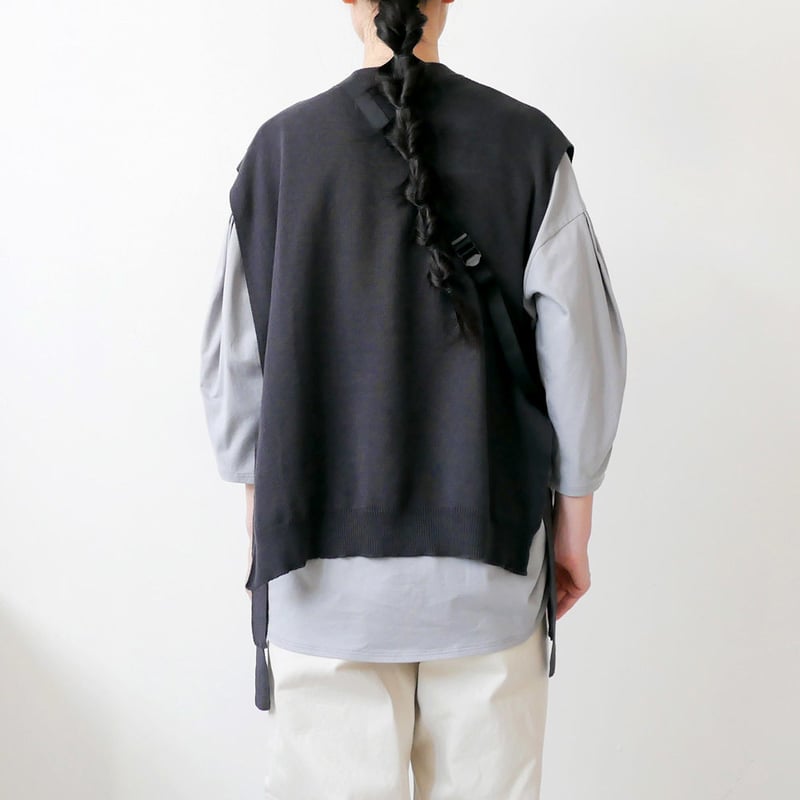 バント bunt ファインコットン テープ ニット ベスト ベージュ 20SS BUNT｜バント｜Fine Cotton Tape Knit Vest ニットベスト｜20ss