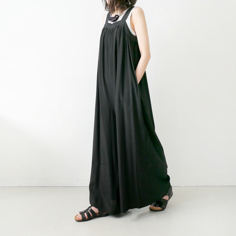 SACRA｜サクラ ｜レーヨンシルクオールインワン｜120213902｜BLACK 