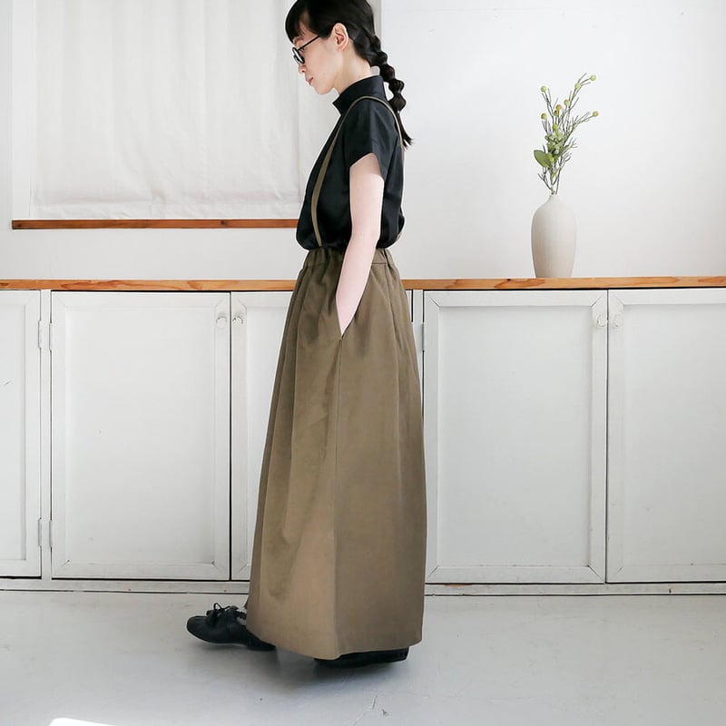 GOUACHE ｜ガッシュ｜サスペンダーキュロットパンツ｜OLIVE | GOUACHE
