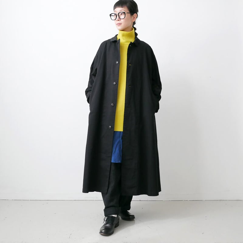 HARVESTY｜ ハーベスティ ｜チノクロス オーバーコート｜size 1｜BLACK