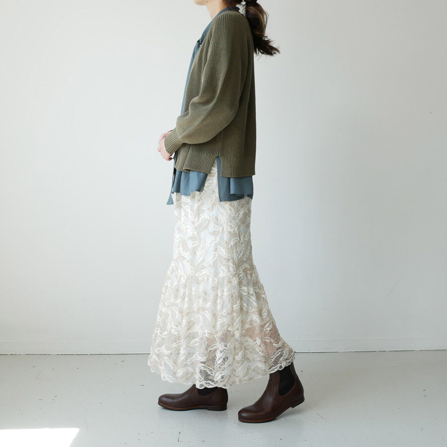 SACRA｜サクラ ｜TULLE EMBROIDERY LACE SKIRT｜チュール刺繍スカ...