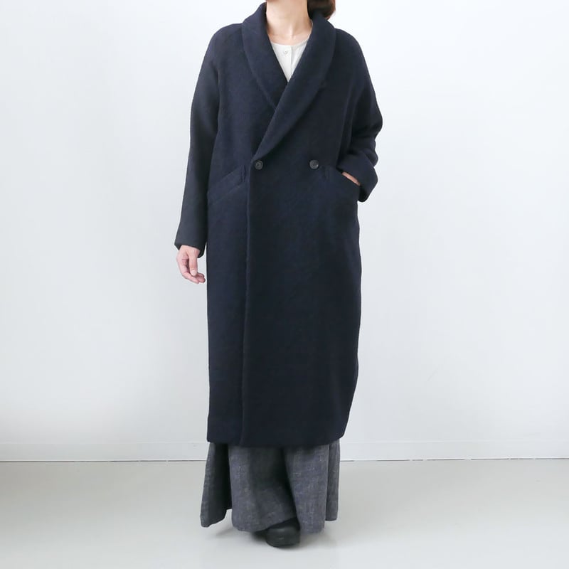 美品 BLUE BLUE ブルーブルーポップコーンロングダッフルコート 2日本