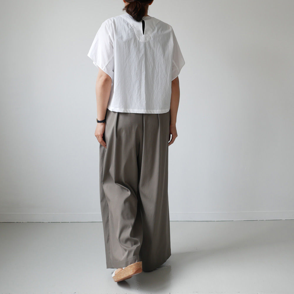 SACRA ｜サクラ ｜コットンタイプライター レースアップブラウス