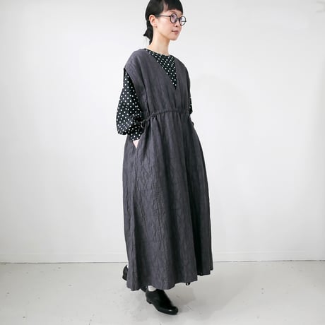 qiri｜キリ｜cutwork lace jacquard オーバーワンピース ｜6301OP005242｜CHARCOAL