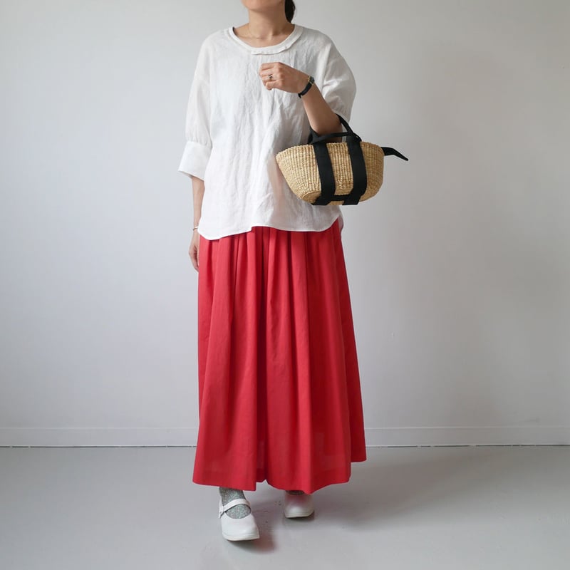 SACRA｜ サクラ ｜DRAPY LINEN ギャザースカート｜ 118218121 | G