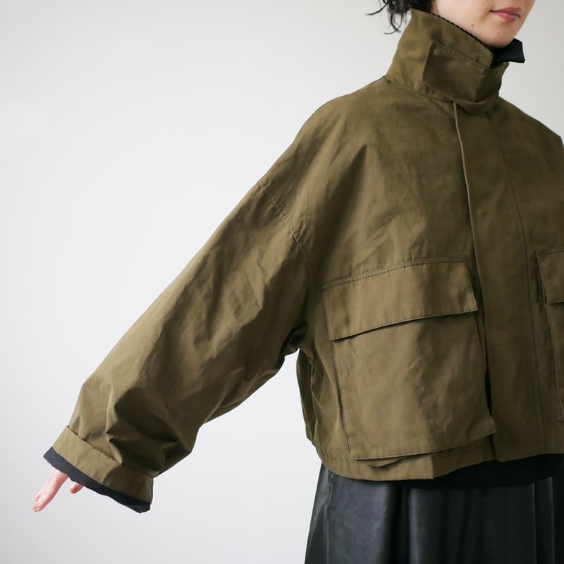 SACRA｜サクラ ｜WAXED HIGH DENSITY CLOTH SHORT JACKE