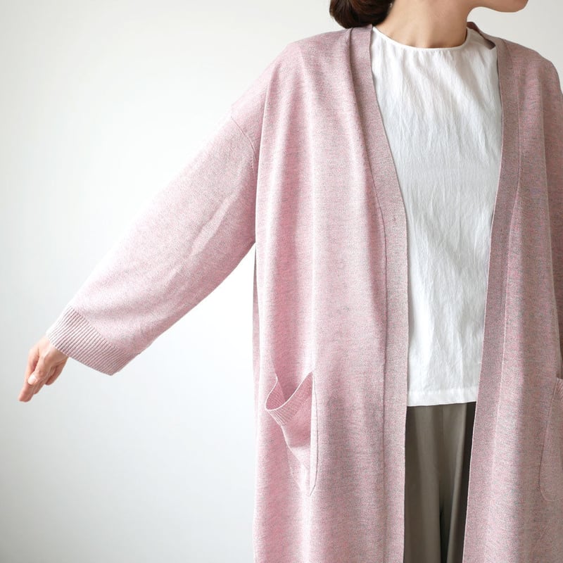 SACRA| サクラ | MIX COLOR YARN ロングカーディガン|RED SACRA| サクラ | MIX COLOR YARN ロングカーディガン|RED