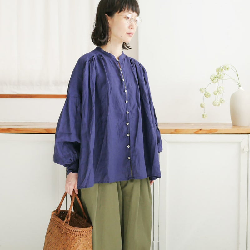 【未使用品】ユニバーサルティシュ フレンチリネンシャーリングブラウス UNIVERSAL TISSU ユニバーサルティシュ フレンチリネン