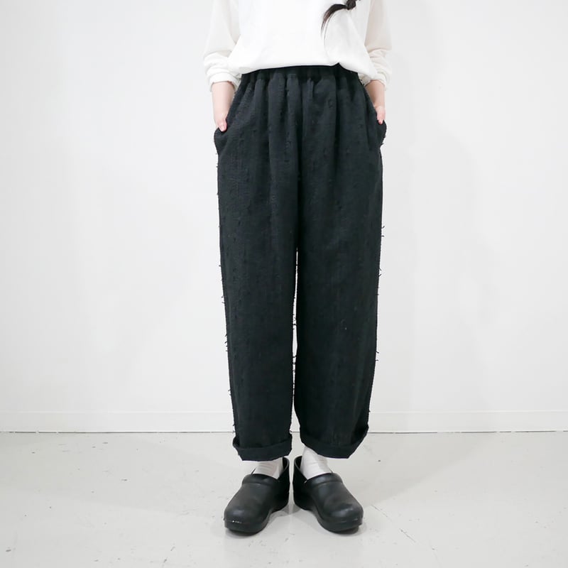 qiri｜キリ｜sashiko Jacquard ギャザーパンツ ｜6301PT001251｜