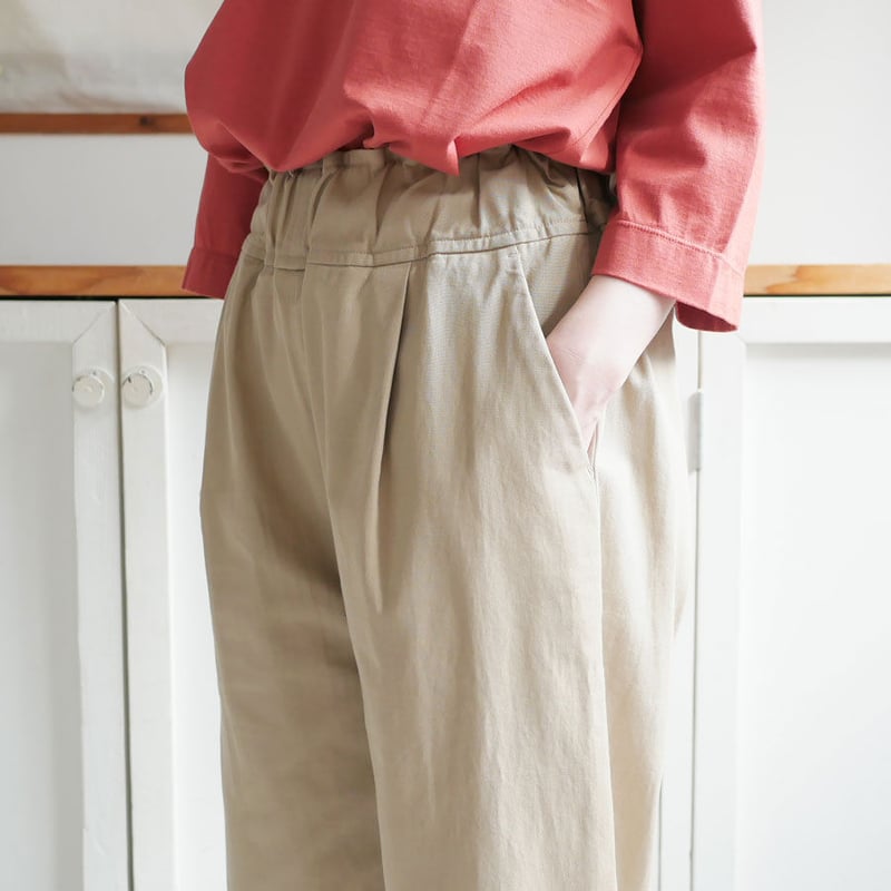 FIRMUM｜フィルマム｜強撚ツイルコットン 9分丈ワイドパンツ｜TA