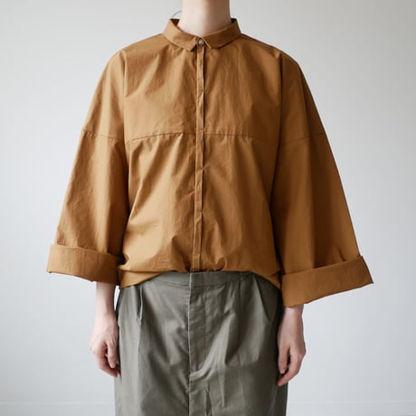 THE FACTORY 　ザ・ファクトリー 　タイプライター　ビッグスリーブシャツ　BROWN　TF18SS-0103