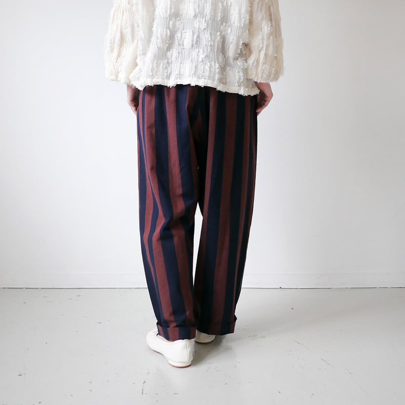 ★18日までの価格！久留米絣 ワイドパンツ　フリーサイズ　藍暦 ☆18日までの価格！久留米絣 ワイドパンツ フリーサイズ 藍暦