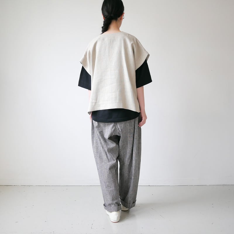 久留米かすり｜kasuri wide pants｜絣ワイドパンツ ｜グレンチェック