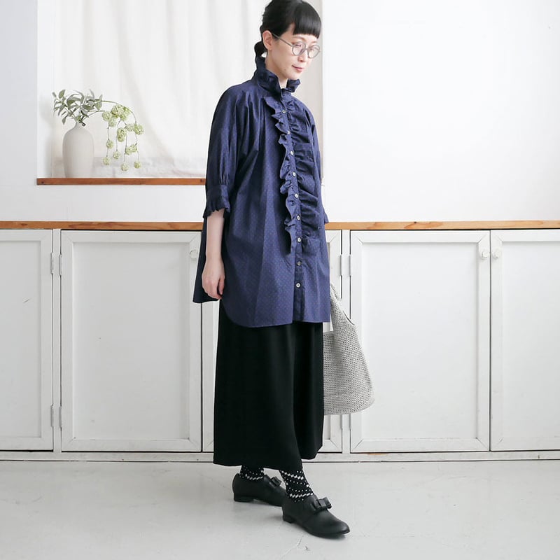 dahl'ia ｜ダリア ｜ フロントフリル ロング ブラウス｜DBL-286CH｜小