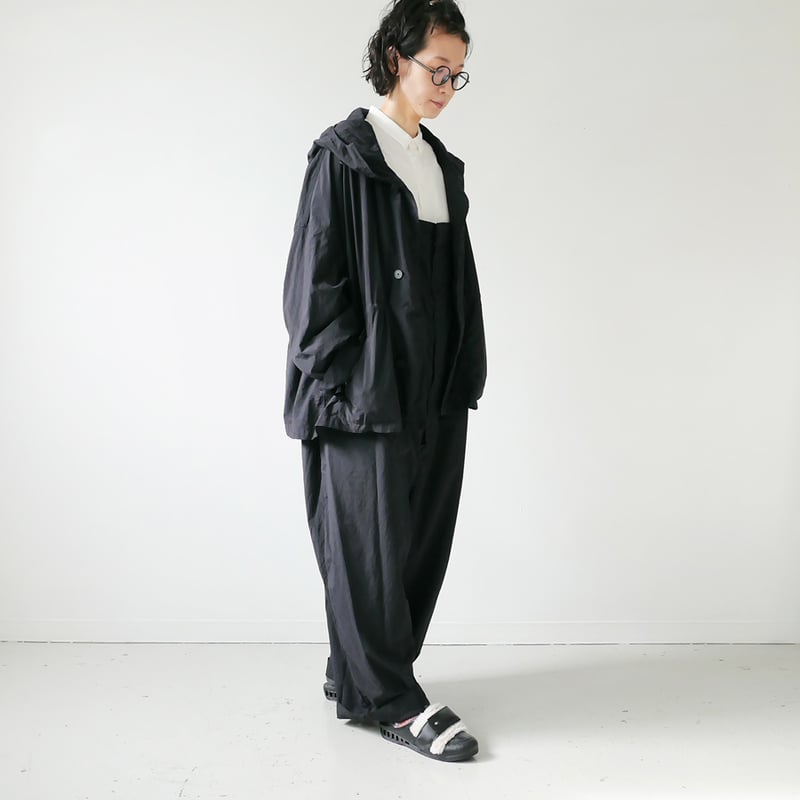 FIRMUM フィルマム　ナイロンタッサーフードコート　ブラック FIRMUM (フィルマム) / FIRMUM/フィルマム/ナイロン タッサー