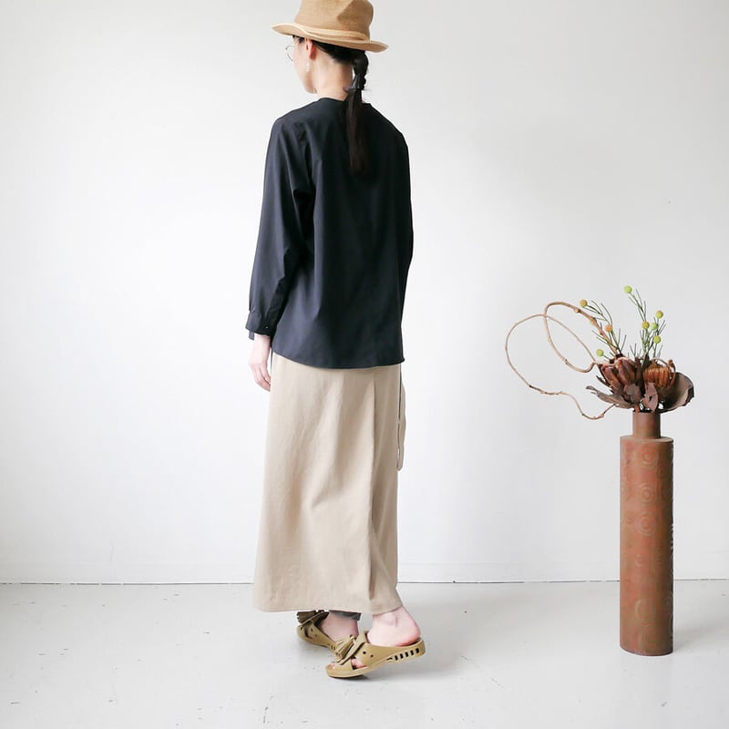 NO CONTROL AIR マットタイプライター スキッパーシャツ BLACK NO CONTROL AIR (ノーコントロールエアー) マットポリエステル