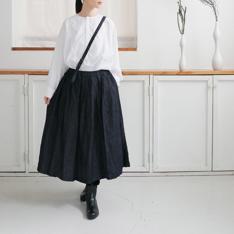 （g）グラム❁ライトデニムワンショルダースカート❁ インディゴ/F/リネン/美品 g｜グラム｜ライトデニムワンショルダーデニムスカート｜INDIGO｜g