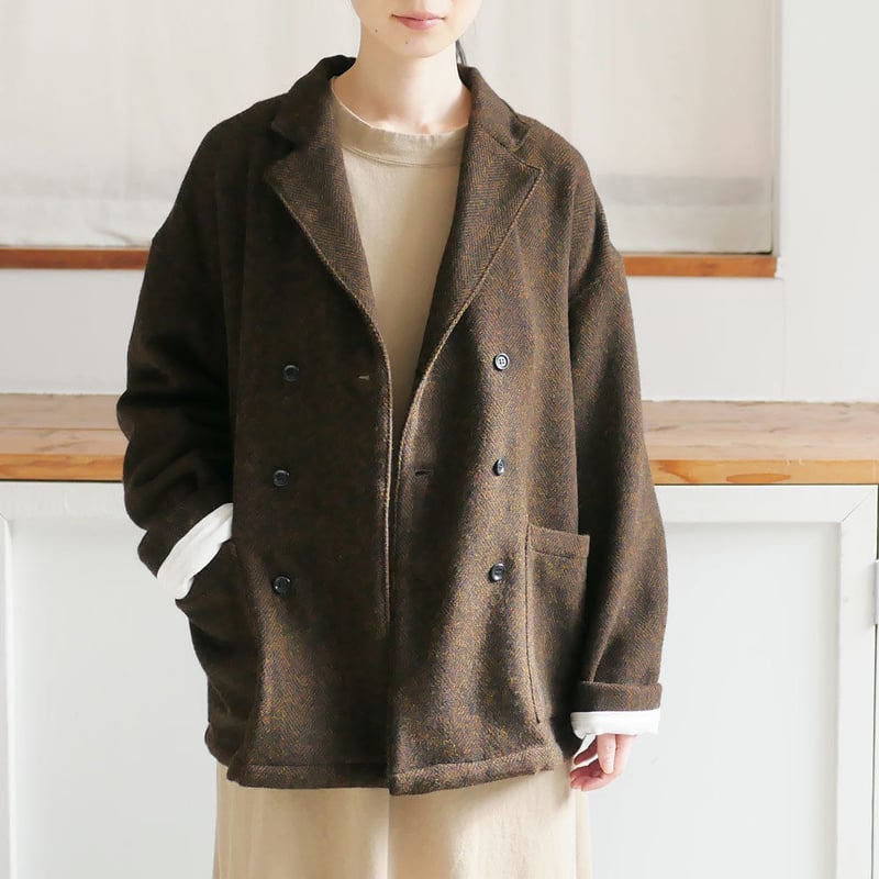J.branche センソユニコ パッチワーク ウールコート ゆるだぼ 