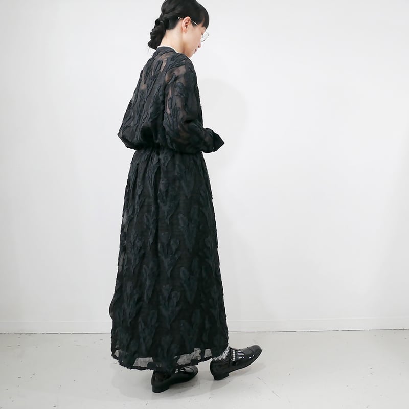 qiri ｜キリ｜tulip lace jacquard スカート｜Black | GOUAC