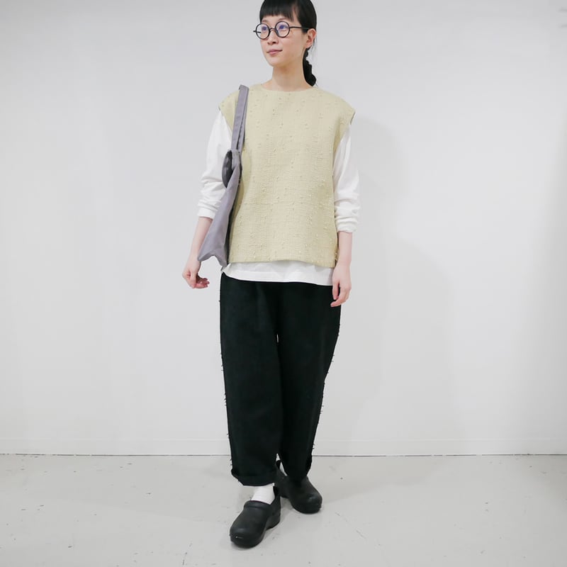 qiri｜キリ｜sashiko Jacquard ギャザーパンツ ｜6301PT001251｜