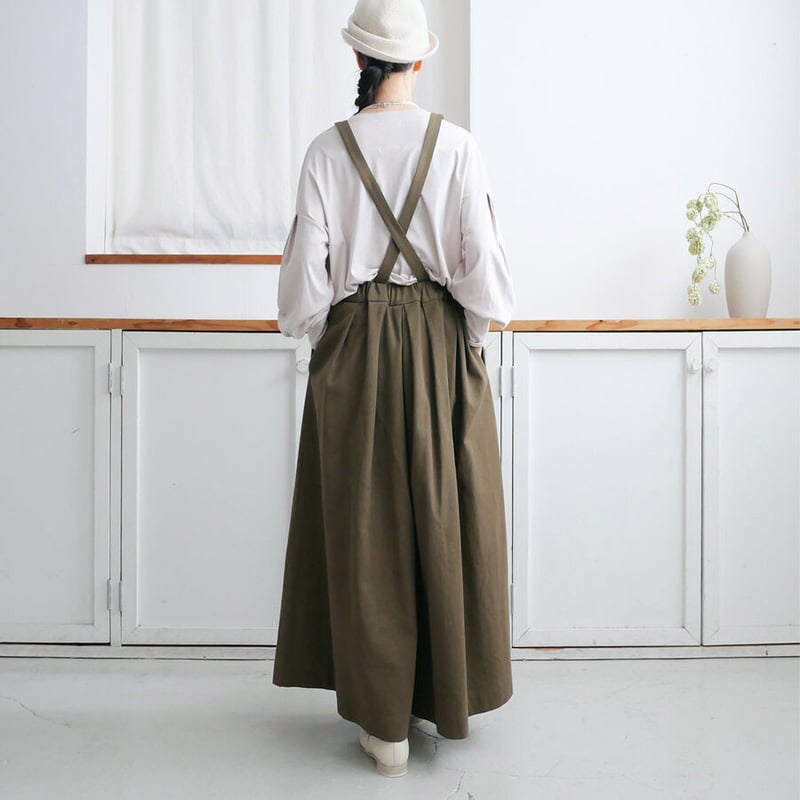 GOUACHE ｜ガッシュ｜サスペンダーキュロットパンツ｜OLIVE