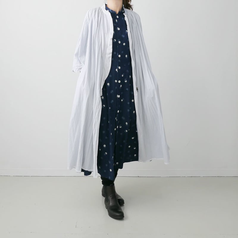 K|Kurume Kasuri Kenkyusya|3WAYジップアップシャツワンピ K|Kurume Kasuri Kenkyusya|3WAYジップアップシャツワンピ