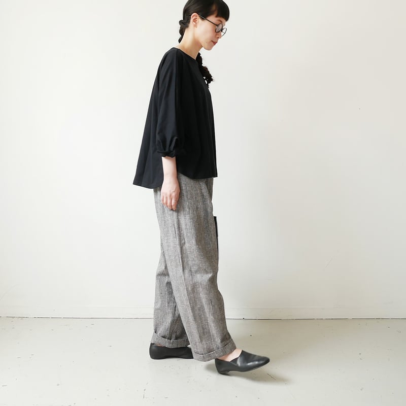 久留米かすり｜kasuri wide pants｜絣ワイドパンツ ｜グレン