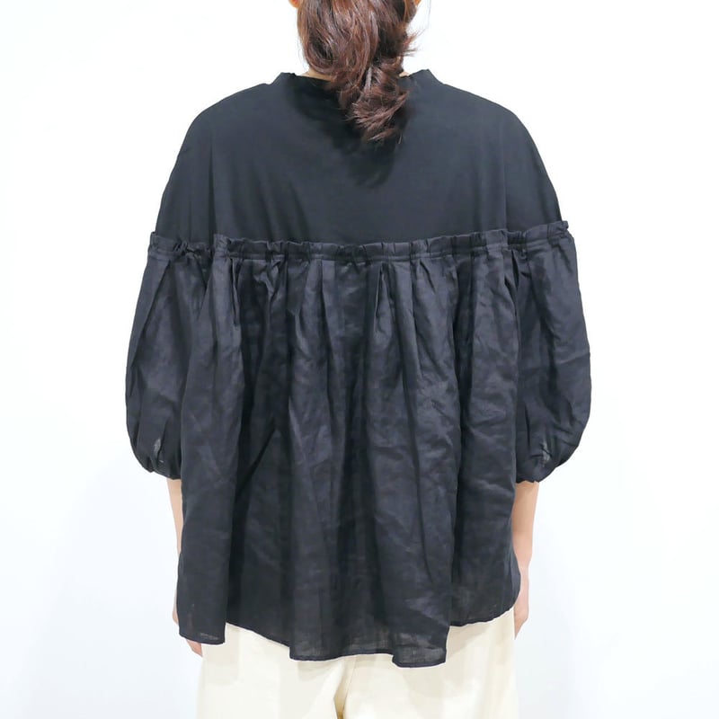 nest Robe - ♡universal sevenコンボギャザーブラウス♡ UNIVERSAL SEVEN｜UNIVERSAL TISSU｜コンボギャザーブラウス｜BLA