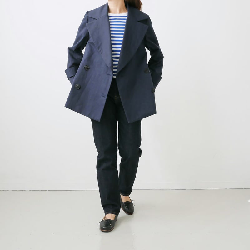 SACRA｜サクラ ｜ビッグカラーダブルボタンジャケット｜ NAVY