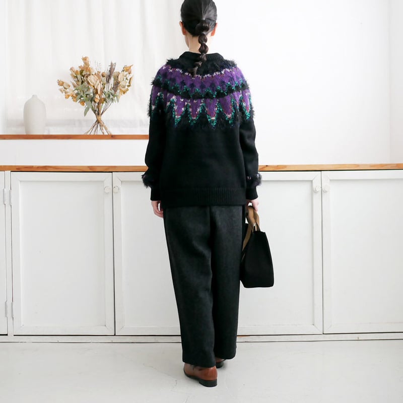 トップス 19AW COOHEM MOHAIR NORDIC SWEATER BLACK COOHEM| コーヘン | NORDIC KNIT SWEATER｜ノルディックニットセータ