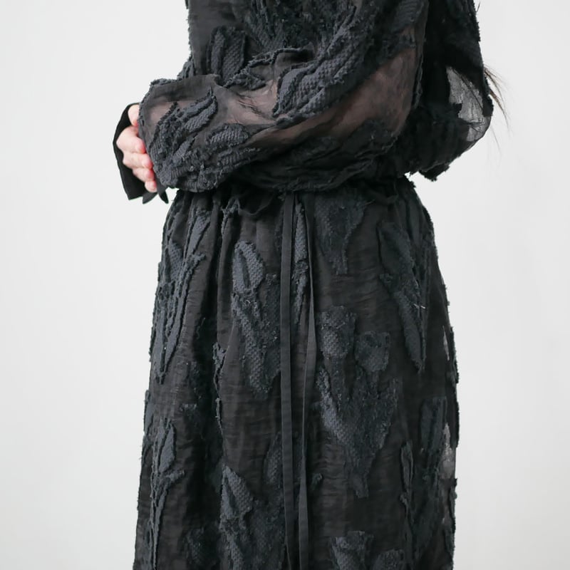 qiri ｜キリ｜tulip lace jacquard スカート｜Black | GOUAC