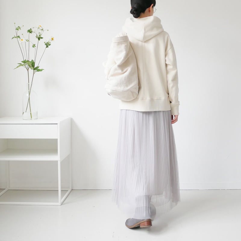 g｜glam｜グラム｜コットン裏毛サイドジップパーカ ｜OFF・BLACK｜g