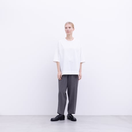 NO CONTROL AIR ｜ノーコントロールエアー｜ストレッチポリエステル・マットタイプライター　クルーネックプルオーバー｜BLACK/OFF WHITE/ECRU｜LE_NC0509PO